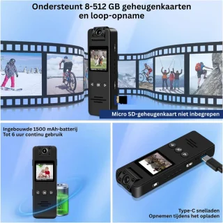 White-Label® Bodycam Actioncam Zwart
