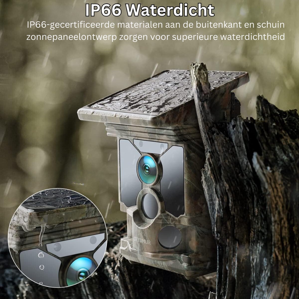 Wildcamera 4K 40MP WiFi Bluetooth met zonne-energie en nachtzicht