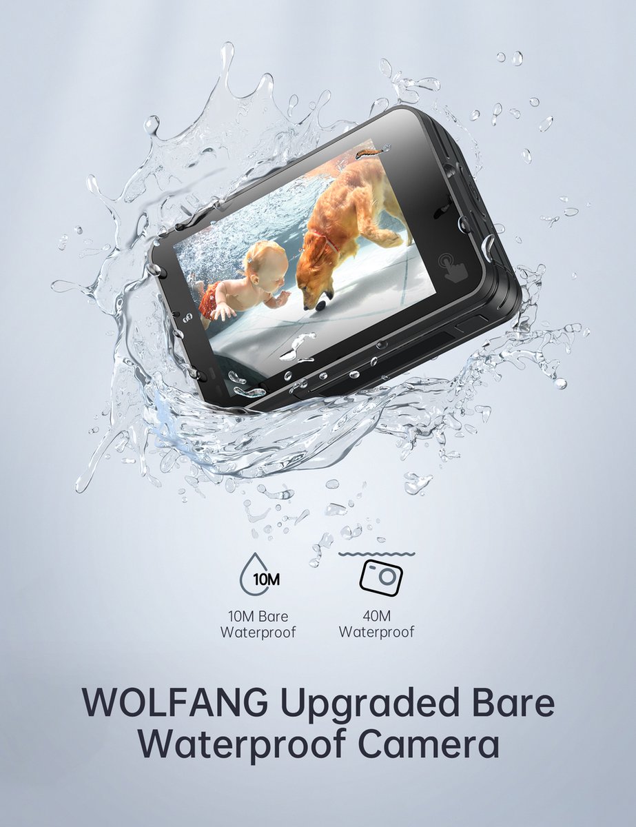 WOLFANG GA420 Action Camera 4K 60FPS 24MP Touchscreen WiFi