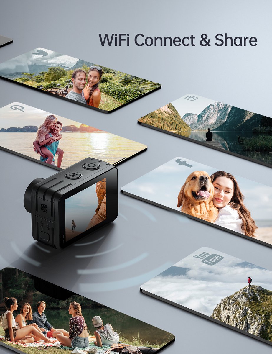 WOLFANG GA420 Action Camera 4K 60FPS 24MP Touchscreen WiFi