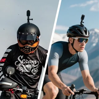 Xilecam Mini-sportcamera met geheugenkaart, motorcamera voor motorhelm, zwart glanzend