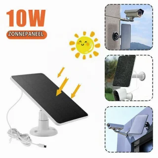 Zonnepaneel voor camera, type C-uitgang 10W cam-batterijlader