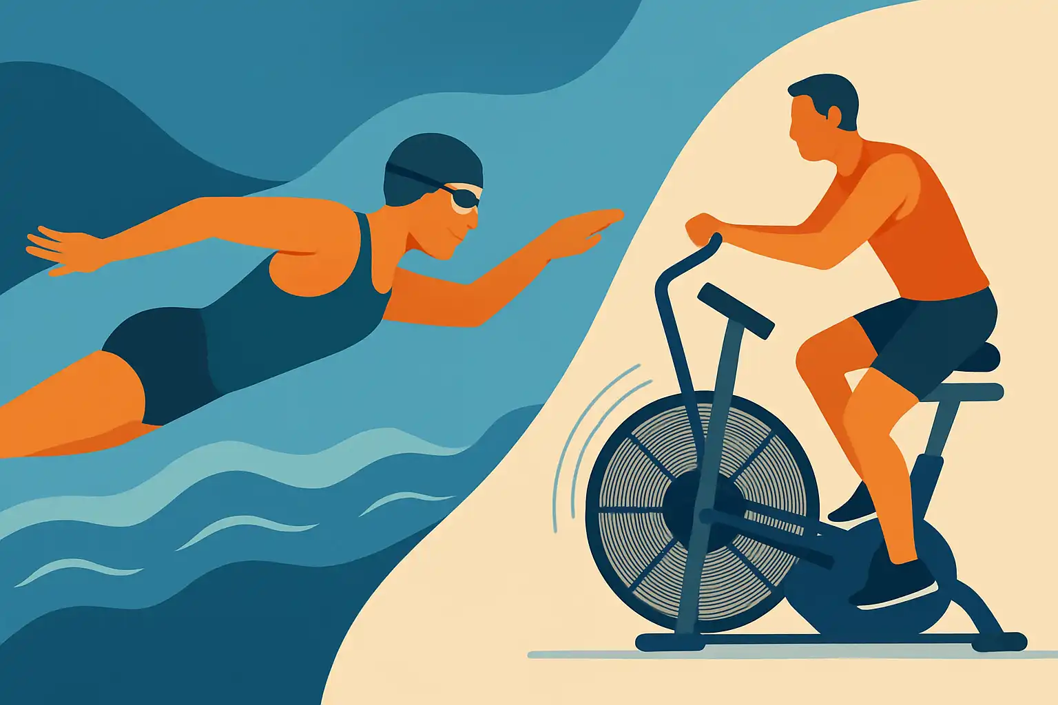 Airbike voor zwemmers: droogtraining voor slagkracht en uithouding