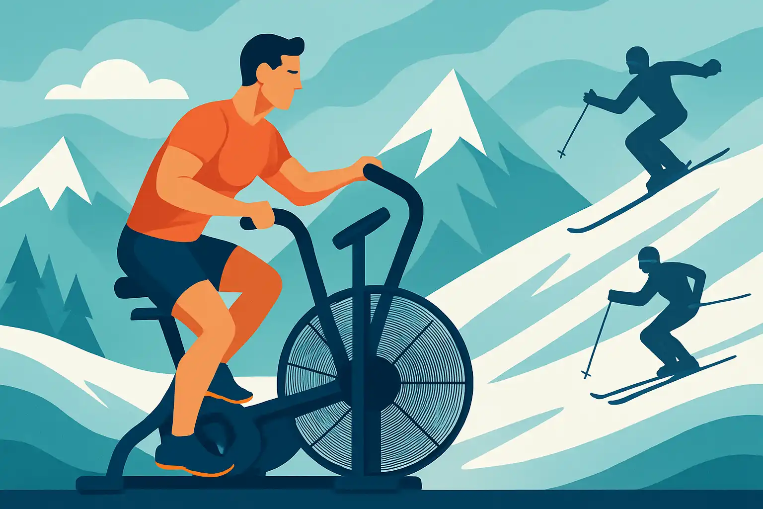 Zo train je voor wintersport met de airbike: routines voor uithoudingsvermogen, kracht en explosiviteit