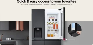LG Instaview GSXE90EVDD Amerikaans koelkast vrijstaand zwart