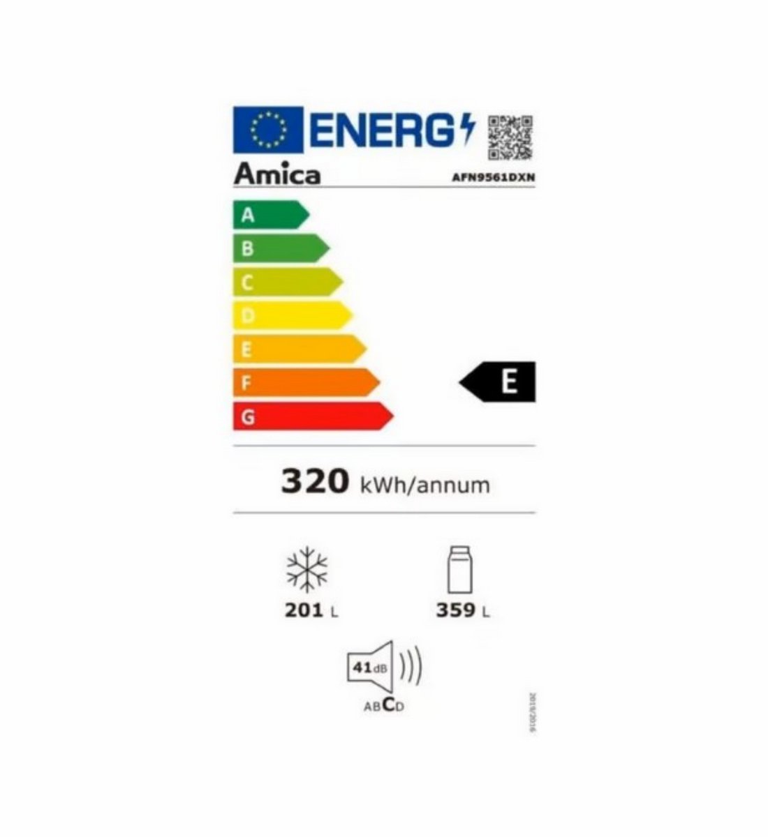 Amica AFN9561DXN Amerikaanse Koelkast 4 Deurs Black RVS