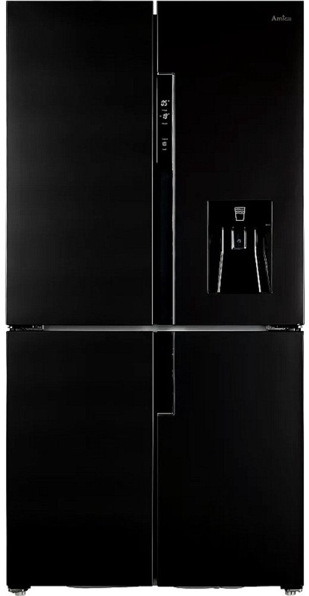Amica AFN9561DXN Amerikaanse Koelkast 4 Deurs Black RVS