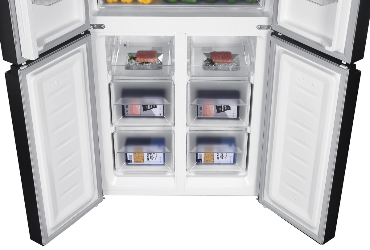 Bella BMD-448DDI Amerikaanse Koelkast 4 Deuren 362L Dark Inox