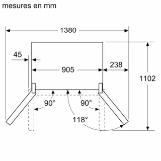 Bosch KFN96VPEA Serie 4 Amerikaanse koelkast RVS