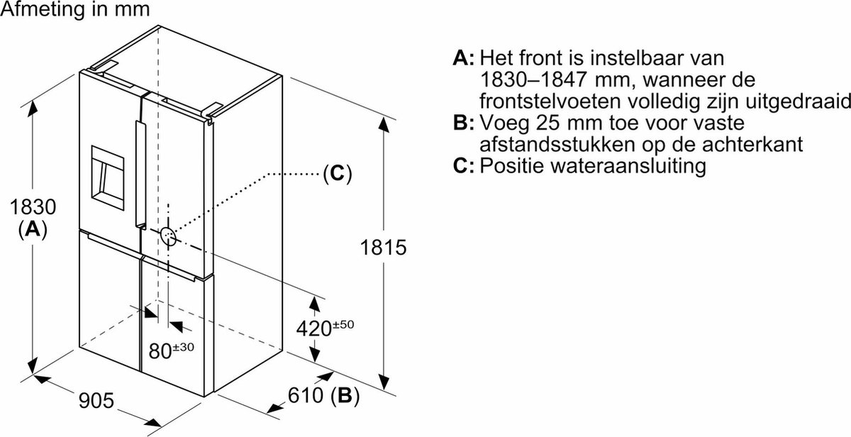 Bosch Serie 6 KFD96APEA Amerikaanse koelkast RVS