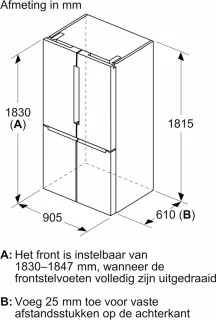Bosch Serie 6 KFN96APEA Amerikaanse koelkast RVS