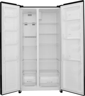 Exquisit CDJ445-040EB Amerikaanse koelkast zwart 442L