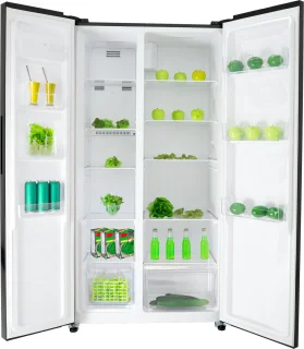 Exquisit CDJ445-040EB Amerikaanse koelkast zwart 442L