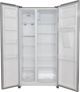 Exquisit SBS146-WS-040ES Amerikaanse Koelkast Zilver 439L