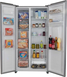 Exquisit SBS146-WS-040ES Amerikaanse Koelkast Zilver 439L