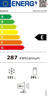 Exquisit SBS236-041EB Amerikaanse koelkast 442L zwart