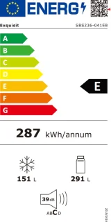Exquisit SBS236-041EB Amerikaanse koelkast 442L zwart
