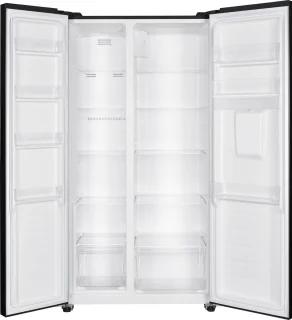 Exquisit SBS239-WS-EB Amerikaanse Koelkast Zwart 442L