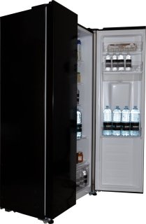 Exquisit SBS239-WS-EB Amerikaanse Koelkast Zwart 442L