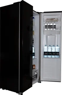 Exquisit SBS239-WS-EB Amerikaanse Koelkast Zwart 442L