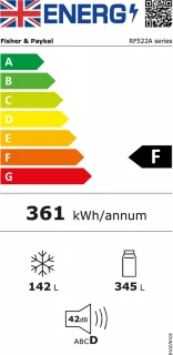 Fisher & Paykel RF522ADB5 Vrijstaande Koelkast met Vriesvak 487L