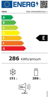 Fram Amerikaanse Koelvriescombinatie 439L Zwart