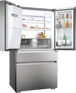 Haier FD 90 Series 7 Pro HFW7918EIMP Vrijstaande Koelkast Frans Deur Platina