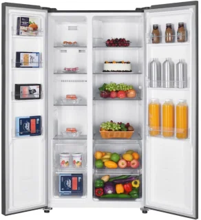 Heinner Amerikaanse Koelkast LED Touch 442L Wit