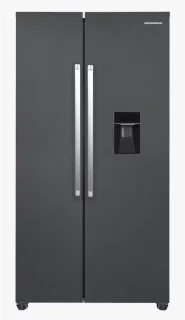 Heinner HSBS-HM439NFINVDGWDE++ American side-by-side koelkast met waterdispenser 439 l antracietgrijs