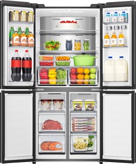 Hisense RQ5P470SAFE Cross-door koel-vriescombinatie zwart 483L