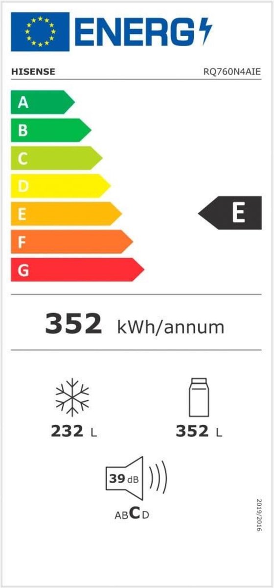 Wat vinden we goed aan de Hisense RQ760N4AIE 4-deurs Amerikaanse koelkast