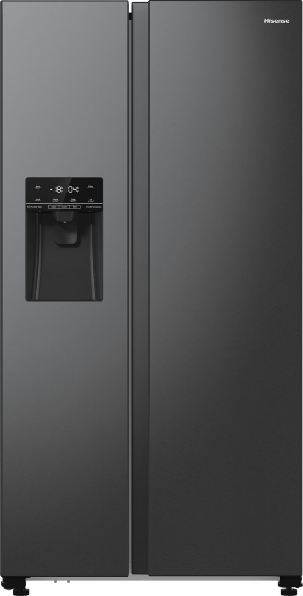 De Hisense RS5P535NTFE Amerikaanse koelkast 566L E in één oogopslag