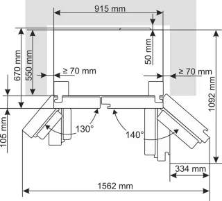 Hisense RS711N4AFE Amerikaanse koelkast zwart 550L