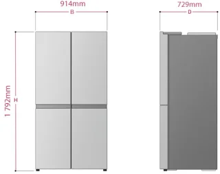 LG GML960EVBE Amerikaanse koelkast zwart 4-deurs