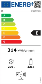 LG GMQ844MC5E Amerikaanse Koelkast Zwart 530L Vrijstaand