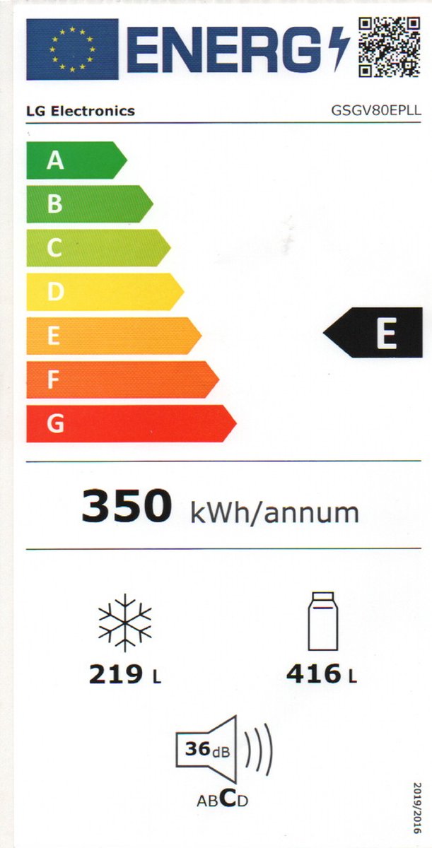 LG GSGV80EPLL Amerikaanse koelkast 635L Mat Zwart