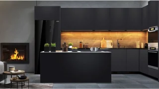 MPM Amerikaanse Koelkast 442L Zwart Glas