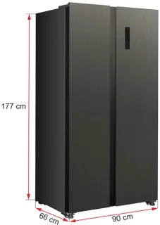 MPM Amerikaanse Koelkast 559L Antraciet