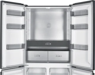 MPM Amerikaanse Koelvriescombinatie 4-Deurs 505L Glanzend Zwart