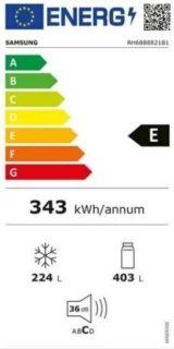 Samsung RH68B8821B1 Amerikaanse koelkast 627L Zwart