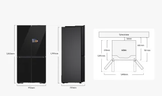 Samsung RM90F67CECEO Amerikaanse koelkast grafietglas