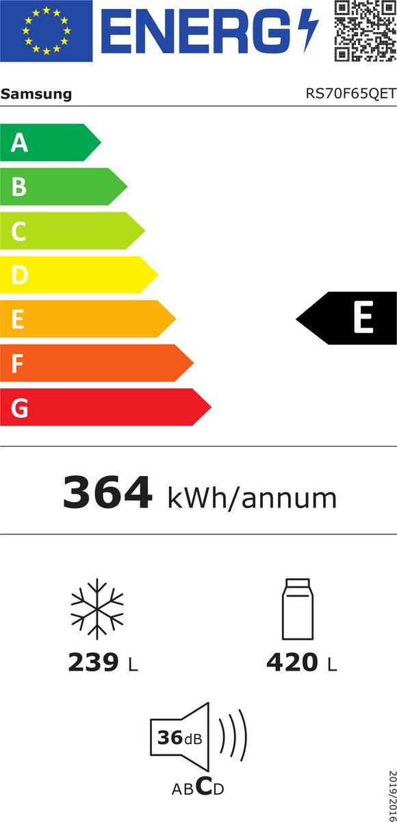 Samsung RS70F65QET Amerikaanse koelkast vrijstaand RVS 659L