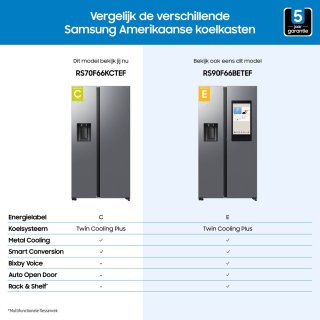 Samsung RS70F66KCTEF Amerikaanse koelkast Zilver