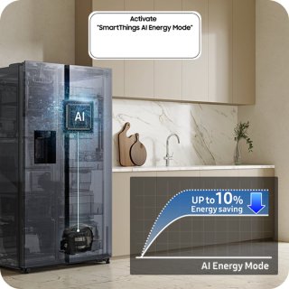 Samsung RS90F66BETEF Family Hub Amerikaanse koelkast mat inox