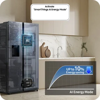 Samsung RS90F66BETEF Family Hub Amerikaanse koelkast mat inox