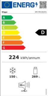 Wiggo WR-MD18X Amerikaanse Koelkast 419L Roestvrijstaal