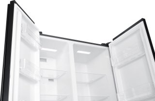 Wiggo WR-SBS18E(DX) Amerikaanse Koelkast 442L Zwart Roestvrijstaal