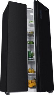 Wiggo WR-SBS18E(DX) Amerikaanse Koelkast 442L Zwart Roestvrijstaal