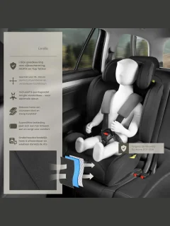 MMM® Zitverhoger Isofix - Autozitje - Stoelverhoger - met ISOFIX Austo Seat - Superdikke, Comfortabele Vulling