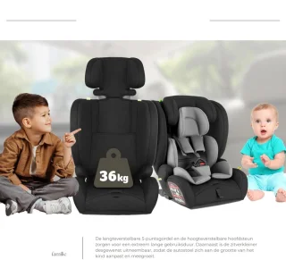 MMM® Zitverhoger Isofix - Autozitje - Stoelverhoger - met ISOFIX Austo Seat - Superdikke, Comfortabele Vulling
